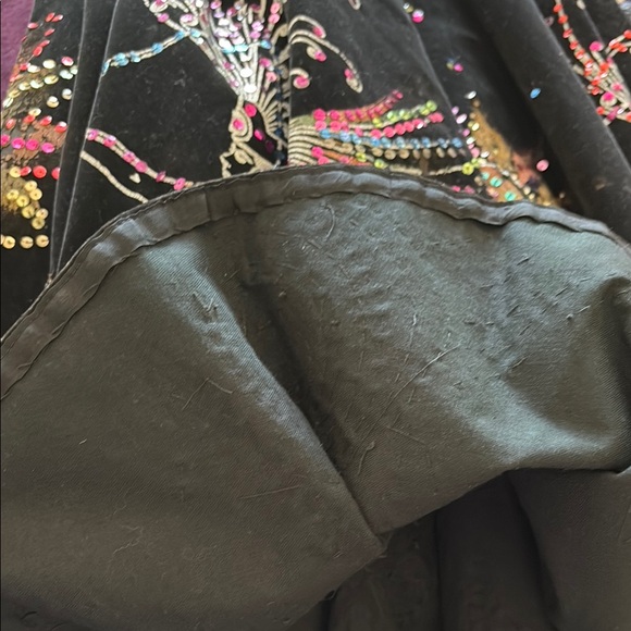 Vintage Hand-painted Black Velvet Western Skirt - Picture 7 of 7